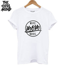 Load image into Gallery viewer, High Quality 100% Cotton Wife Mom Boss Print T-shirt