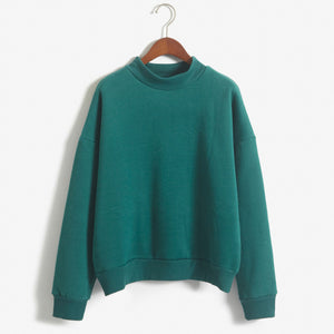 9 Colors Winter Solid Color Round Neck Long Sleeve Velvet Warm Sweatshirts