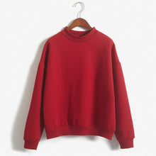 Load image into Gallery viewer, 9 Colors Winter Solid Color Round Neck Long Sleeve Velvet Warm Sweatshirts