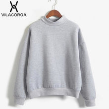 Load image into Gallery viewer, 9 Colors Winter Solid Color Round Neck Long Sleeve Velvet Warm Sweatshirts