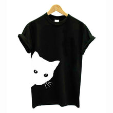 Load image into Gallery viewer, O-neck Women's Tops Tee Cat Print Short Sleeves T Shirt