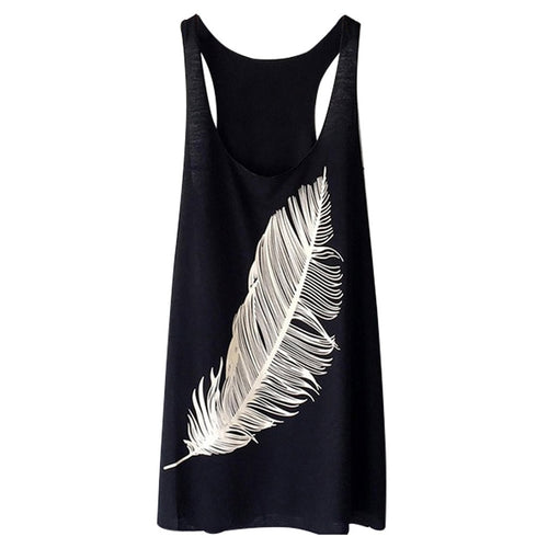 Feather Print T Shirt Dress