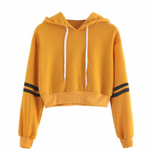 Load image into Gallery viewer, Hoodies Lady's Tops Varsity-Striped Sweatshirt