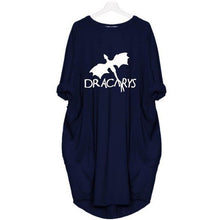 Load image into Gallery viewer, Dress Pocket Dracarys Letters Print Dress